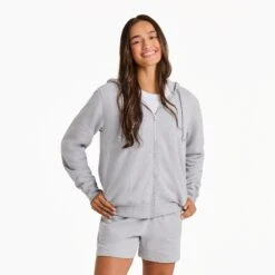 Women's Solid Good Vibes Fleece Zip Hoodie -LIFE IS GOOD SHOP 141314 1