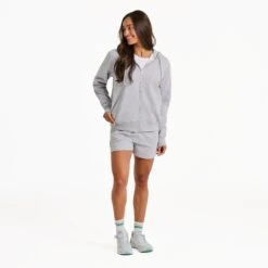 Women's Solid Good Vibes Fleece Zip Hoodie -LIFE IS GOOD SHOP 141314 4