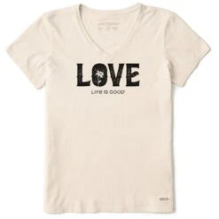 Women's Floral Love Short Sleeve Crusher Vee