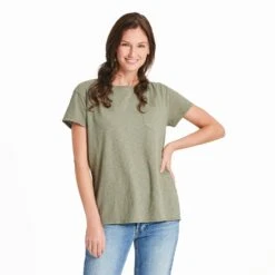 Women's Solid Slub Easy Fit Pocket Tee -LIFE IS GOOD SHOP 142199 1