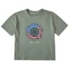 Women's American Sunflower Short Sleeve Crusher Boxy Tee