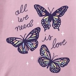 Women's All We Need Is Love Butterflies Short Sleeve Crusher Boxy Tee -LIFE IS GOOD SHOP 142314 2 4aea375a a779 4261 9150 2127cc1f97df