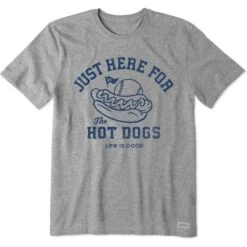 Men's Here For The Hot Dogs Baseball Short Sleeve Crusher Tee -LIFE IS GOOD SHOP 143671 1
