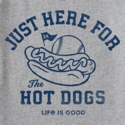 Men's Here For The Hot Dogs Baseball Short Sleeve Crusher Tee -LIFE IS GOOD SHOP 143671 2