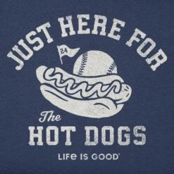 Men's Here For The Hot Dogs Baseball Short Sleeve Crusher Tee -LIFE IS GOOD SHOP 143672 2