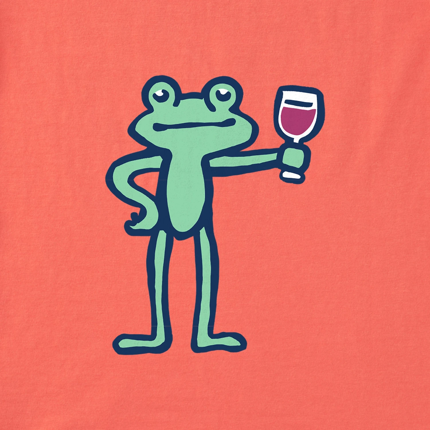 Women's Frog With Wine Short Sleeve Crusher Boxy Tee 4 Women's Frog With Wine Short Sleeve Crusher Boxy Tee - Image 4
