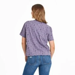 Women's Mushroom Pattern Short Sleeve Crusher Boxy Tee -LIFE IS GOOD SHOP 144395 3