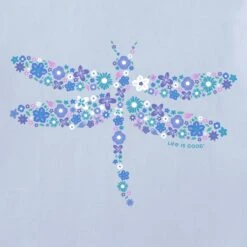 Women's Dragonfly Flowers Short Sleeve Tee -LIFE IS GOOD SHOP 144498 2