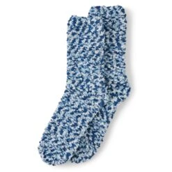Adult Unisex Smoky Blue Pom Pom Sock
