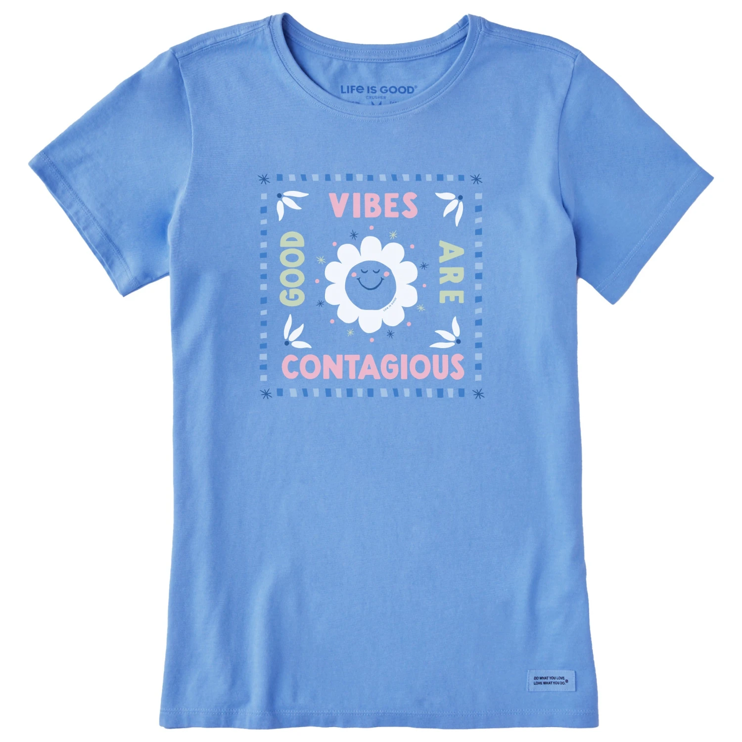Women's Good Vibes Are Contagious Sun Short Sleeve Tee 1 Women's Good Vibes Are Contagious Sun Short Sleeve Tee