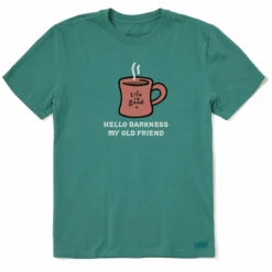 Men's Hello Darkness Coffee Vintage Short Sleeve Crusher Tee