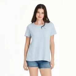 Women's Solid Slub Easy Fit Pocket Tee -LIFE IS GOOD SHOP 145516 1