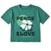 Women's Peace & Love Flower Short Sleeve Crusher Boxy Tee