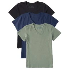 Women's Solid 3-Pack Crusher Vee- Multi 3