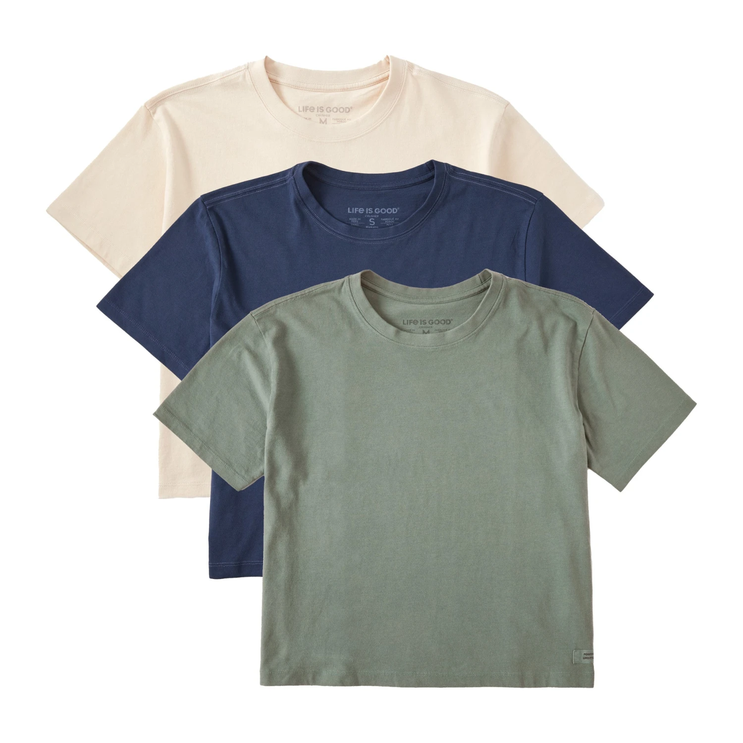 Women's Solid 3-Pack Crusher Boxy - Multi 1 Women's Solid 3-Pack Crusher Boxy - Multi