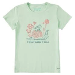 Women's Take Your Time Frog & Snail Short Sleeve Crusher Tee