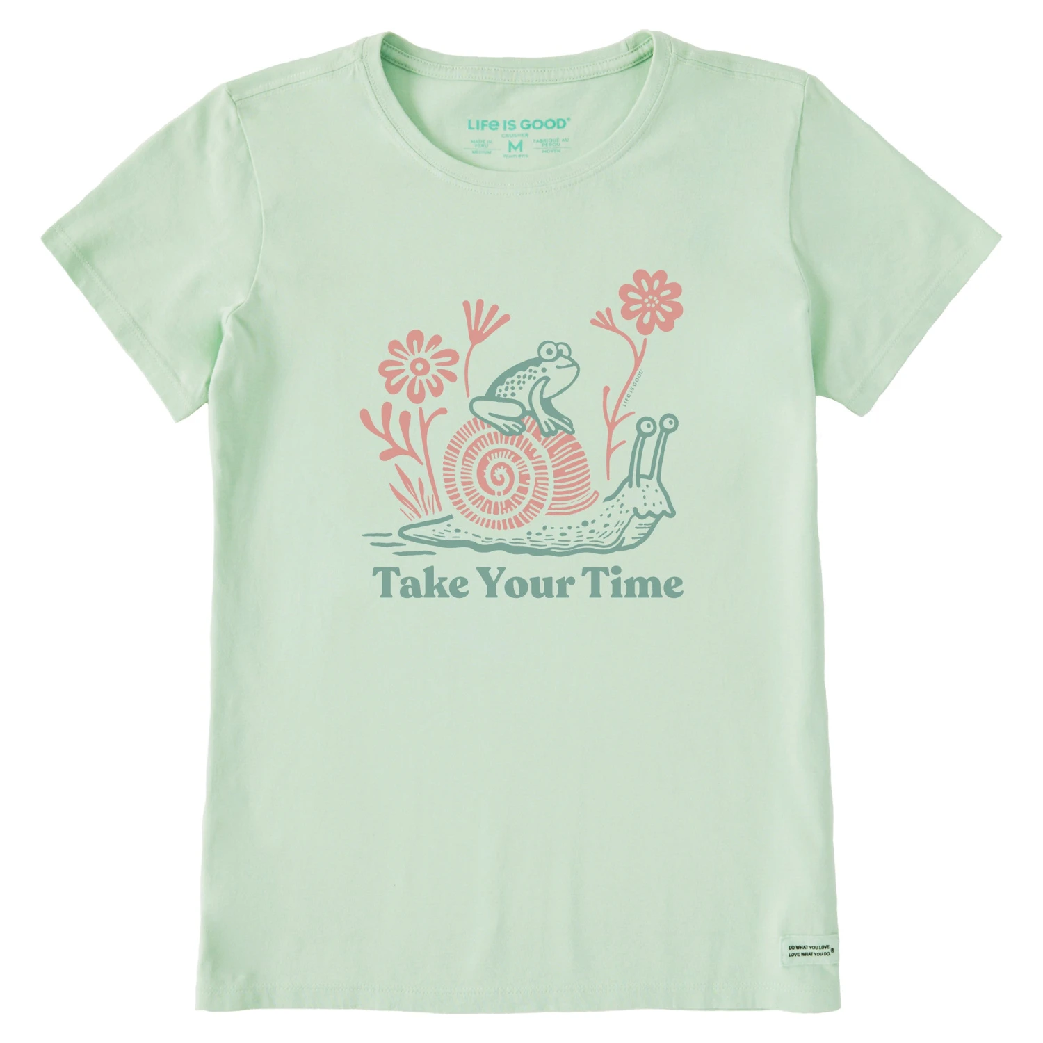 Women's Take Your Time Frog & Snail Short Sleeve Crusher Tee 1 Women's Take Your Time Frog & Snail Short Sleeve Crusher Tee