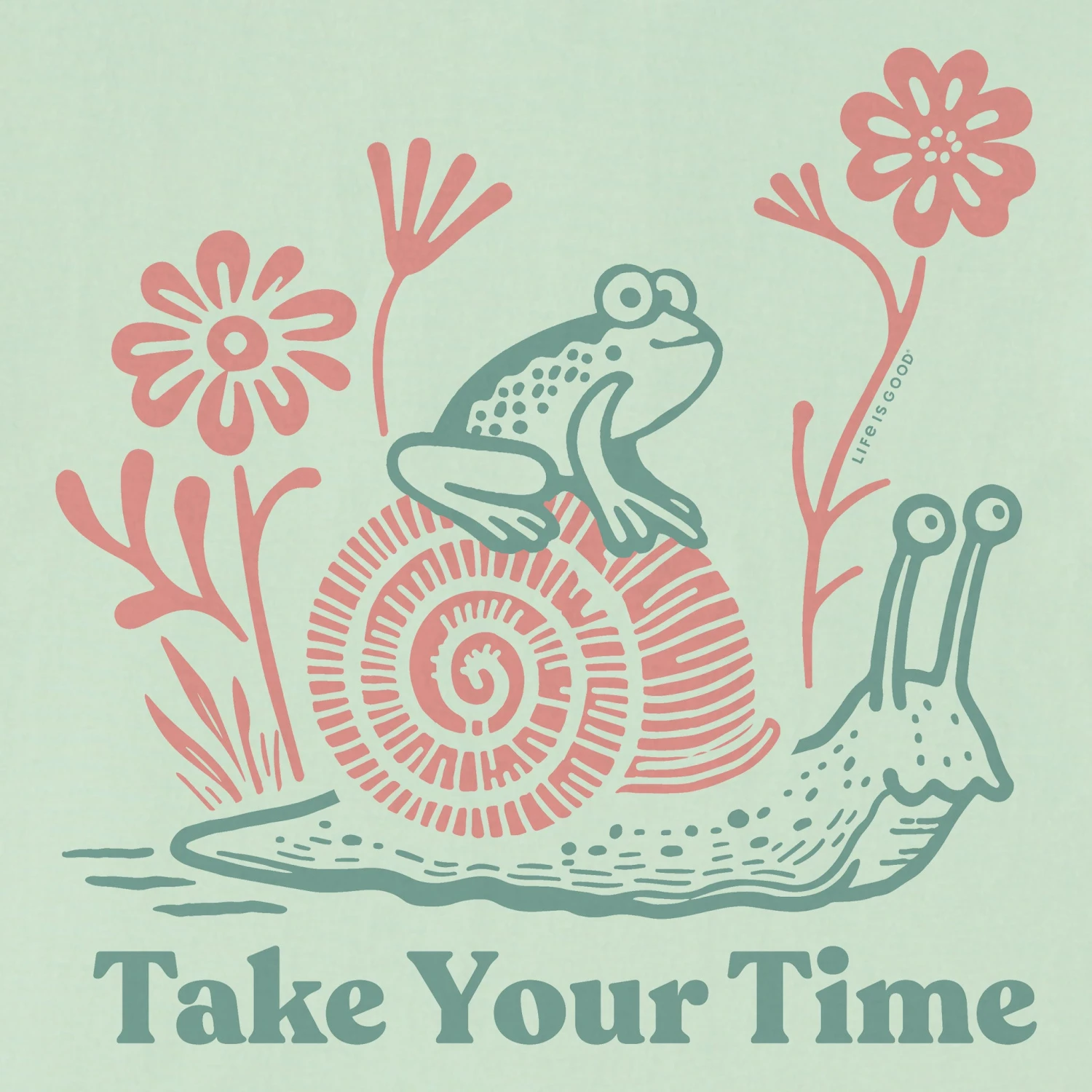 Women's Take Your Time Frog & Snail Short Sleeve Crusher Tee 2 Women's Take Your Time Frog & Snail Short Sleeve Crusher Tee - Image 2