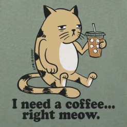 Men's I Need A Coffee Right Meow Short Sleeve Tee -LIFE IS GOOD SHOP 147195 2