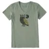 Women's Harvest Owl Short Sleeve Crusher Vee