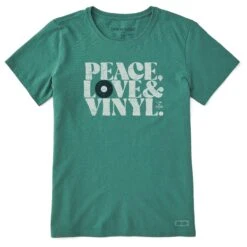 Women's Peace Love & Vinyl Short Sleeve Crusher Tee