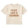 Women's Peace Love & Bourbon Short Sleeve Crusher Boxy Tee