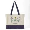 Adult Unisex Botanical Flowers Peace Cotton Canvas Tote