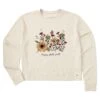 Women's Happy Fall Flowers Long Sleeve Crusher Boxy Tee