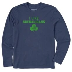 Men's I Like Shenanigans Long Sleeve Crusher Tee -LIFE IS GOOD SHOP 148366 1