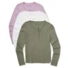 Women's Solid 3-Pack Modal Ribbed Henley - Multi
