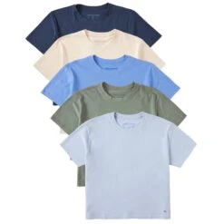 Women's Solid 5-Pack Crusher Boxy Tee - Multi