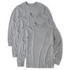 Men's Solid 3-Pack Long Sleeve Crusher Tee Heather Gray