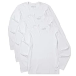 Men's Solid 3-Pack Long Sleeve Crusher Tee Cloud White