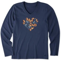Women's Three Fall Birds Long Sleeve Crusher Vee -LIFE IS GOOD SHOP 149406 1