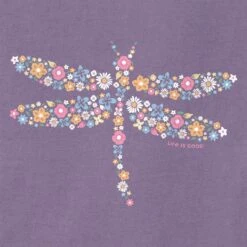 Women's Dragonfly Flowers Short Sleeve Tee -LIFE IS GOOD SHOP 149890 2