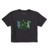 Women's Detailed Clovers And Wildflowers Short Sleeve Crusher Boxy Tee