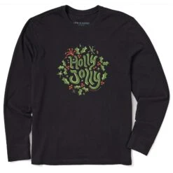 Men's Holly Jolly Circle Long Sleeve Crusher Tee