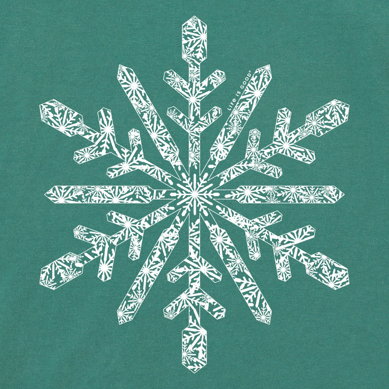 Women's Contrast Snowflake Long Sleeve Crusher Boxy Tee 4 Women's Contrast Snowflake Long Sleeve Crusher Boxy Tee - Image 4