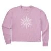 Women's Contrast Snowflake Long Sleeve Crusher Boxy Tee