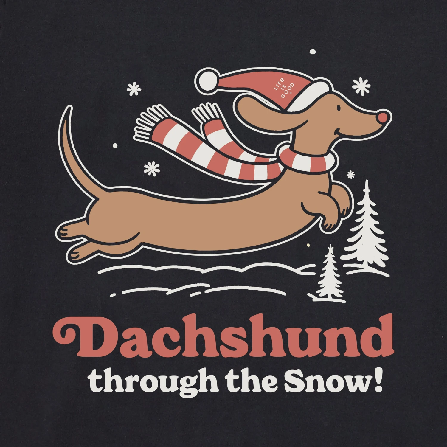 Men's Dachshund Through The Snow Short Sleeve Crusher Tee 2 Men's Dachshund Through The Snow Short Sleeve Crusher Tee - Image 2