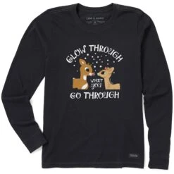 Women's Glow Through What You Go Through Rudolph Long Sleeve Crusher Tee