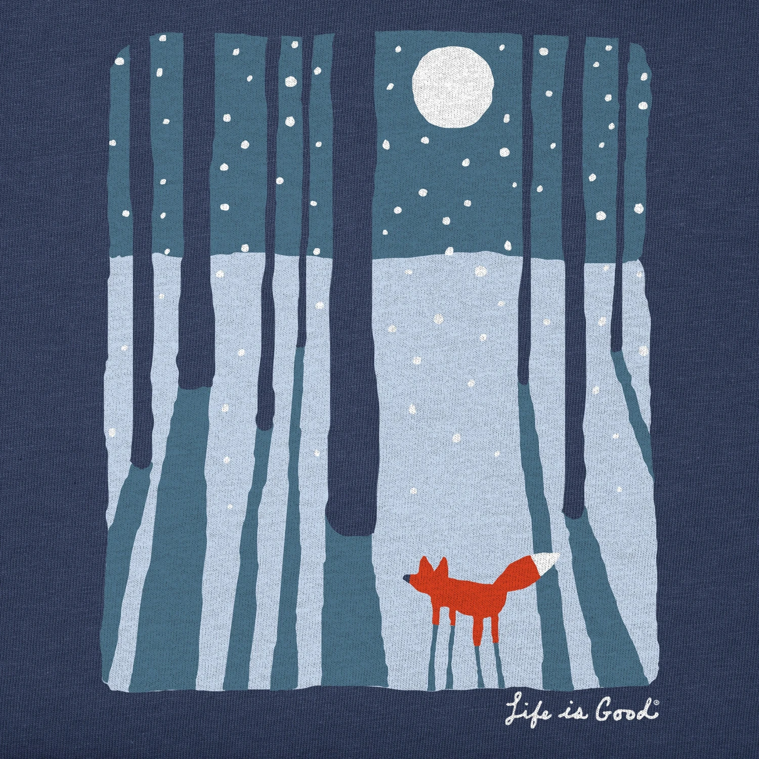 Women's Fox In The Moonlight Long Sleeve Crusher Tee 2 Women's Fox In The Moonlight Long Sleeve Crusher Tee - Image 2