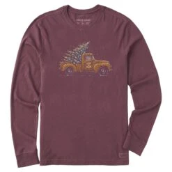 Men's Christmas Tree Truck Long Sleeve Crusher Tee -LIFE IS GOOD SHOP 154609 1