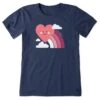 Women's Rainbow And Heart Short Sleeve Crusher Tee