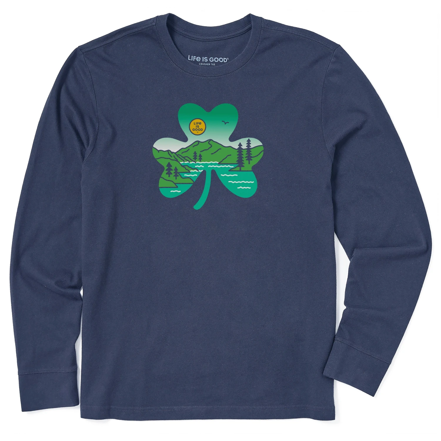Men's Irish Shamrock Landscape Long Sleeve Crusher Tee 1 Men's Irish Shamrock Landscape Long Sleeve Crusher Tee