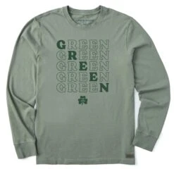 Men's Green Long Sleeve Crusher Tee