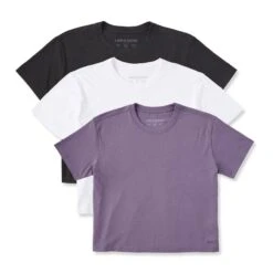Women's Solid 3-Pack Boxy Crusher Tee Multi 5