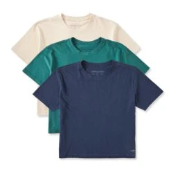 Women's Solid 3-Pack Boxy Crusher Tee Multi 4