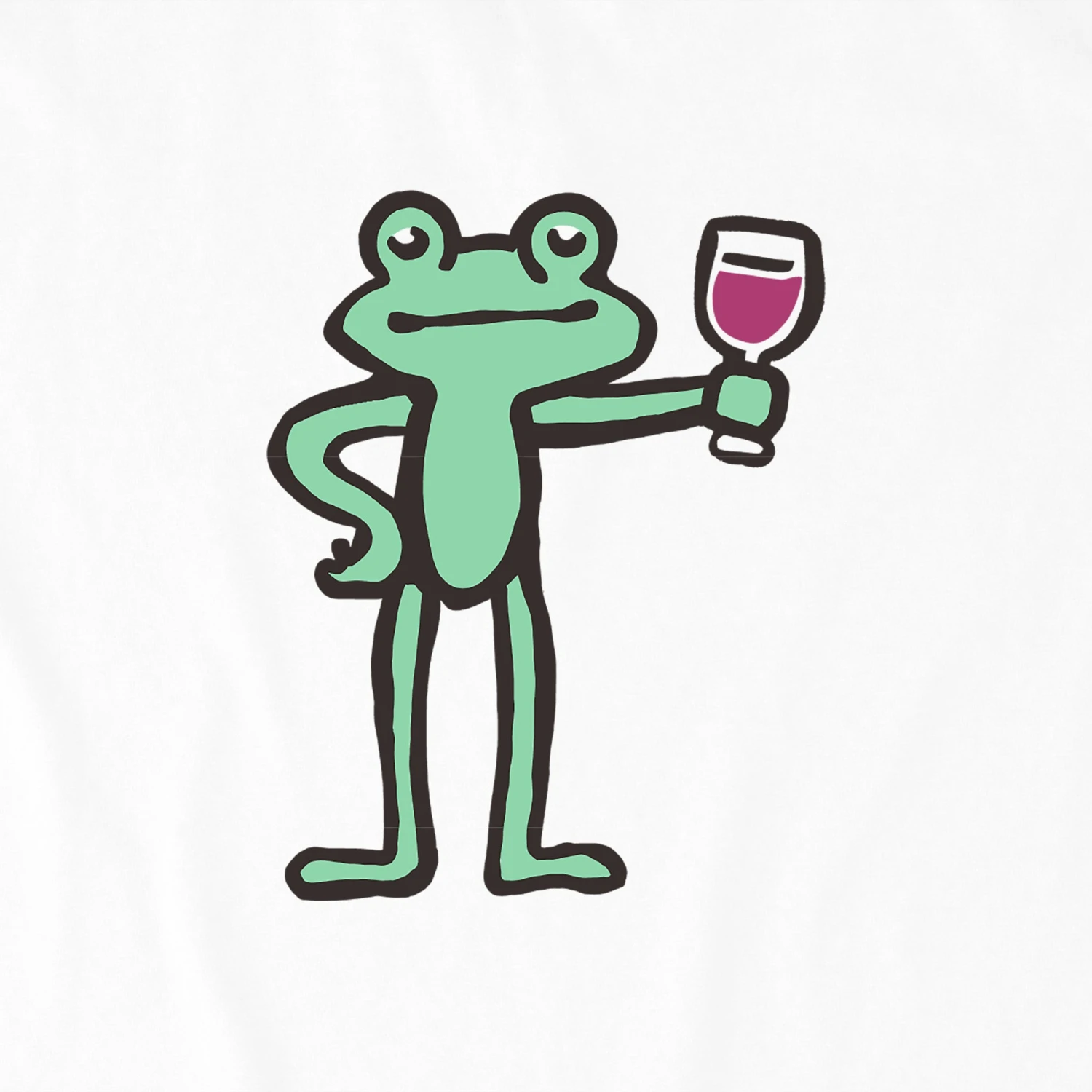 Women's Frog With Wine Short Sleeve Crusher Boxy Tee 10 Women's Frog With Wine Short Sleeve Crusher Boxy Tee - Image 10