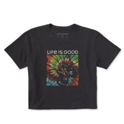 Women's Flutterby Box Tie Dye Short Sleeve Crusher Boxy Tee